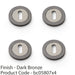 4x Screwless Round Standard Profile Escutcheon Dark Bronze 50mm Lock Key Plate 1