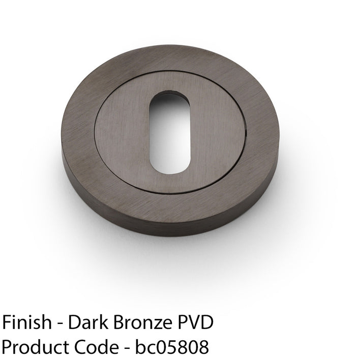 Screwless Round Standard Profile Escutcheon Dark Bronze PVD 50mm Lock Key Plate 1