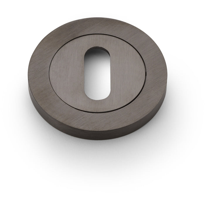 Screwless Round Standard Profile Escutcheon Dark Bronze PVD 50mm Lock Key Plate