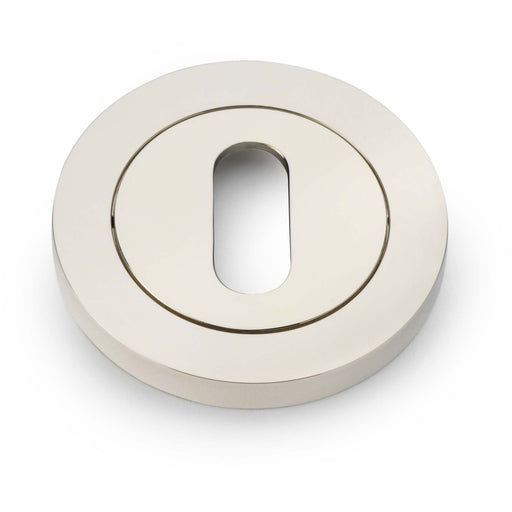 Screwless Round Standard Profile Escutcheon Polished Nickel 50mm Lock Key Plate