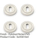 4 PACK Screwless Round Profile Escutcheon Polished Nickel 50mm Lock Key Plate 1