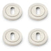 4 PACK Screwless Round Profile Escutcheon Polished Nickel 50mm Lock Key Plate