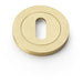 Screwless Round Standard Profile Escutcheon - Satin Brass 50mm Lock Key Plate