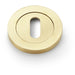 Screwless Round Standard Profile Escutcheon Satin Brass PVD 50mm Lock Key Plate