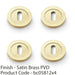 4 PACK Screwless Round Profile Escutcheon Satin Brass PVD 50mm Lock Key Plate 1