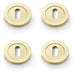 4 PACK Screwless Round Profile Escutcheon Satin Brass PVD 50mm Lock Key Plate