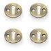 4 PACK Round Victorian Lock Profile Escutcheon Antique Bronze Door Key Plate