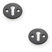 2x Round Victorian Standard Lock Profile Escutcheon Matt Black Door Key Plate