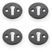 4x Round Victorian Standard Lock Profile Escutcheon Matt Black Door Key Plate