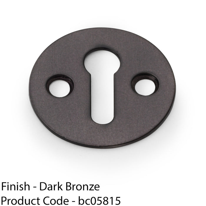 Round Victorian Standard Lock Profile Escutcheon - Dark Bronze Door Key Plate 1