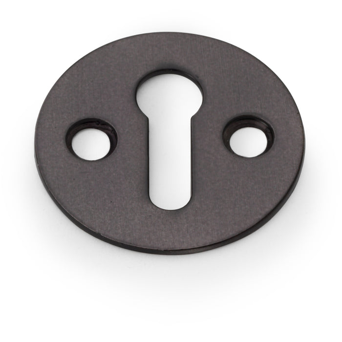 Round Victorian Standard Lock Profile Escutcheon - Dark Bronze Door Key Plate