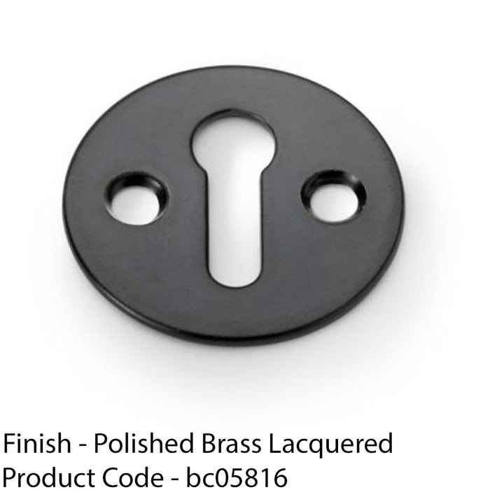 Round Victorian Standard Lock Profile Escutcheon - Polished Brass Door Key Plate 1