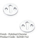 2 PACK Round Victorian Standard Lock Profile Escutcheon Polished Chrome Door Key 1