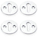 4 PACK Round Victorian Lock Profile Escutcheon Polished Chrome Door Key Plate