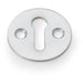 Round Victorian Standard Lock Profile Escutcheon - Satin Chrome Door Key Plate