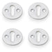 4x Round Victorian Standard Lock Profile Escutcheon Satin Chrome Door Key Plate