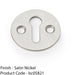 Round Victorian Standard Lock Profile Escutcheon - Satin Nickel Door Key Plate 1