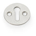 Round Victorian Standard Lock Profile Escutcheon - Satin Nickel Door Key Plate