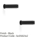 2 PACK Rubber Knurled Wall Mounted Doorstop Matt Black 75mm Cylinder Rose Door 1