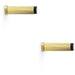 2 PACK Rubber Tip Knurled Wall Mounted Doorstop Satin Brass 75mm Cylinder Rose