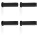 4x Rubber Tip Smooth Wall Mounted Doorstop Matt Black 75mm Cylinder Rose Door