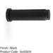 Rubber Tip Reeded Wall Mounted Doorstop - Matt Black 75mm Cylinder Lined Door 1