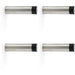 4 PACK Rubber Tip Smooth Wall Mounted Doorstop Satin Steel 70mm Cylinder Door