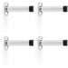 4 PACK Rubber Traditional Smooth Wall Mounted Doorstop Polished Chrome 75mm Rose