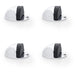 4 PACK Rubber Floor Mounted Oval Doorstop 46x20mm Polished Chrome Half Moon Stop