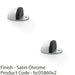 2 PACK Rubber Floor Mounted Oval Doorstop 46 x 20mm Satin Chrome Half Moon Stop 1