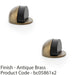 2 PACK Rubber Tip Floor Mounted Oval Doorstop 44 x 28mm Antique Brass Half Moon 1