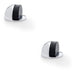 2 PACK Rubber Tip Floor Mounted Oval Doorstop 44x28mm Polished Chrome Half Moon