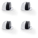 4 PACK Rubber Floor Mounted Oval Doorstop 44x28mm Polished Chrome Half Moon Stop