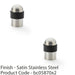 2 PACK Rubber Dome Floor Mounted Cylinder Doorstop Satin Steel 35mm Round Door 1