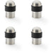 4 PACK Rubber Dome Floor Mounted Cylinder Doorstop Satin Steel 35mm Round Door