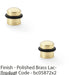 2 PACK Rubber Tip Dome Top Floor Mounted Doorstop Polished Brass 39mm Round Door 1