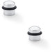 2 PACK Rubber Tip Dome Floor Mounted Doorstop Polished Chrome 39mm Round Door