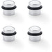 4 PACK Rubber Tip Dome Floor Mounted Doorstop Polished Chrome 39mm Round Door