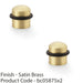 2x Rubber Tip Dome Top Floor Mounted Doorstop Satin Brass 39mm Dia Round Door 1