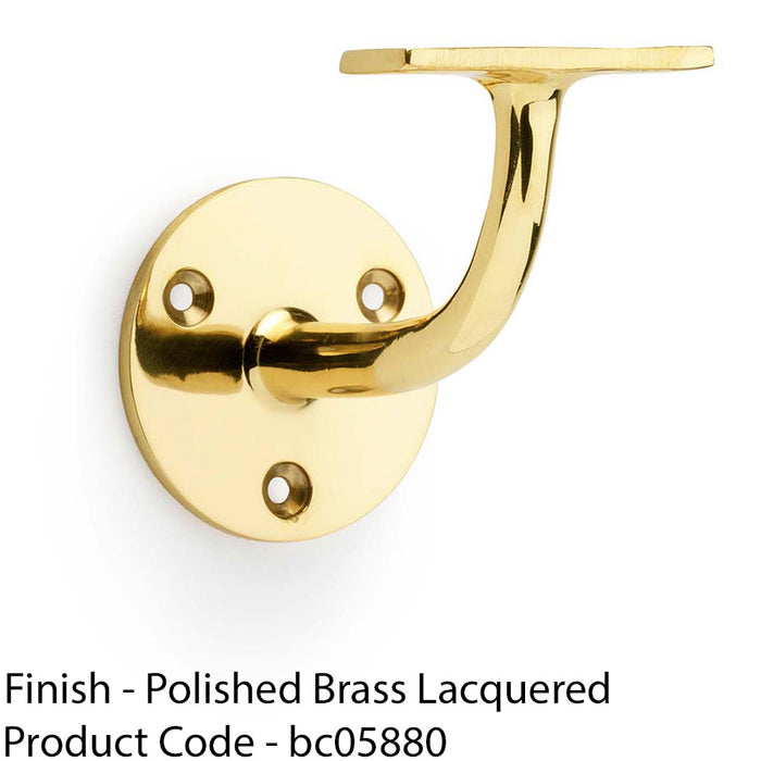 Heavy Duty Stair Handrail Bannister Bracket Arm Polished Brass 82mm Proj Holder 1