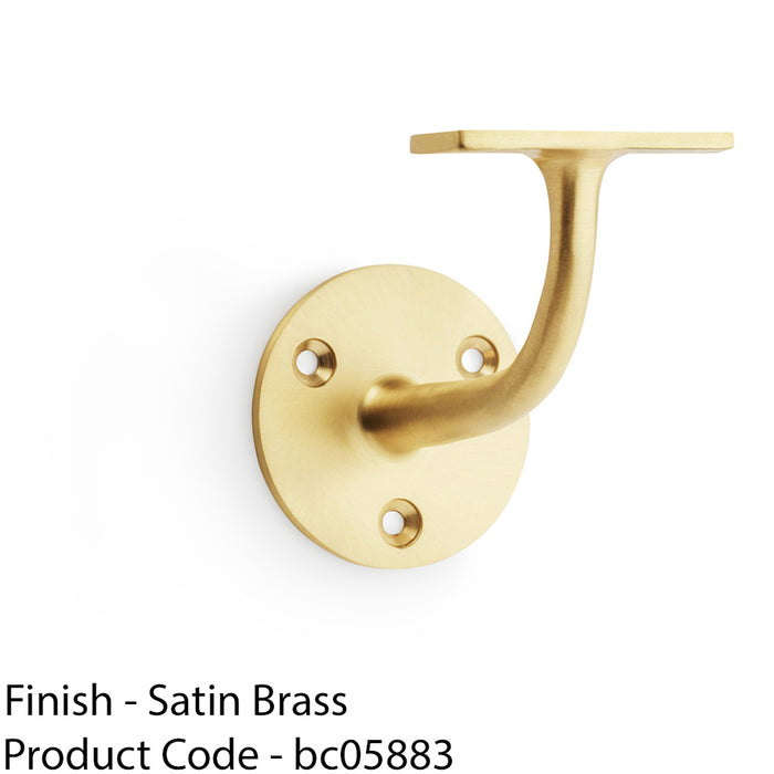 Heavy Duty Stair Handrail Bannister Bracket Arm - Satin Brass 82mm Proj Holder 1