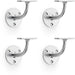 4 PACK Heavy Duty Stair Handrail Bannister Bracket Arm Satin Chrome 82mm Holder