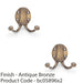 2 PACK SOLID BRASS Traditional Double Robe Hook Wall Holder Antique Bronze 1