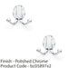 2 PACK SOLID BRASS Traditional Double Robe Hook Wall Mounted Polished Chrome 1