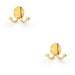 2 PACK SOLID BRASS Traditional Double Robe Hook Wall Holder Polished Brass