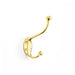 SOLID BRASS Traditional Hat & Coat Hook - Wall Mounted Holder - Polished Brass