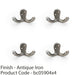 4 PACK SOLID BRASS Victorian Double Robe Coat Hook Wall Holder Antique Iron 1