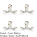 4 PACK SOLID BRASS Victorian Double Robe Coat Hook Wall Holder Satin Nickel 1