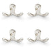 4 PACK SOLID BRASS Victorian Double Robe Coat Hook Wall Holder Satin Nickel