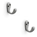 2 PACK SOLID BRASS Victorian Single Robe Coat Hook Wall Mounted Antique Iron